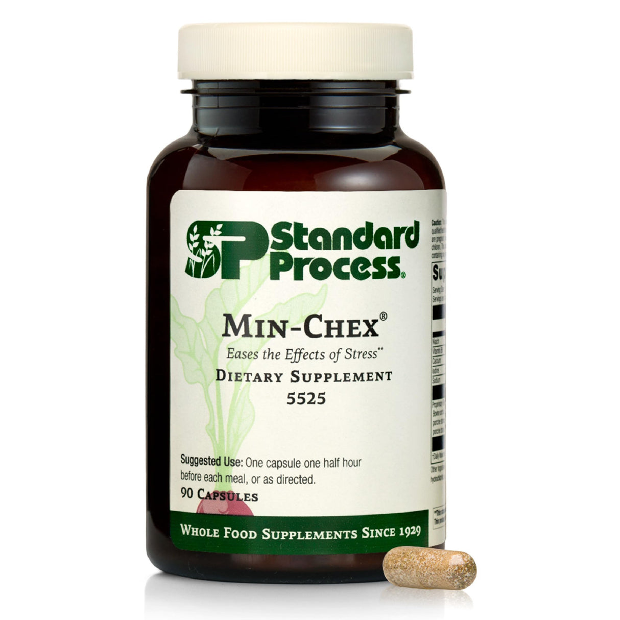 Standard Process Min-Chex - Supplement for Nervous System Support - Supports Healthy Gland Functions to Aid a Healthy Stress Response - Non-Dairy - 90 Capsules (90 Servings)