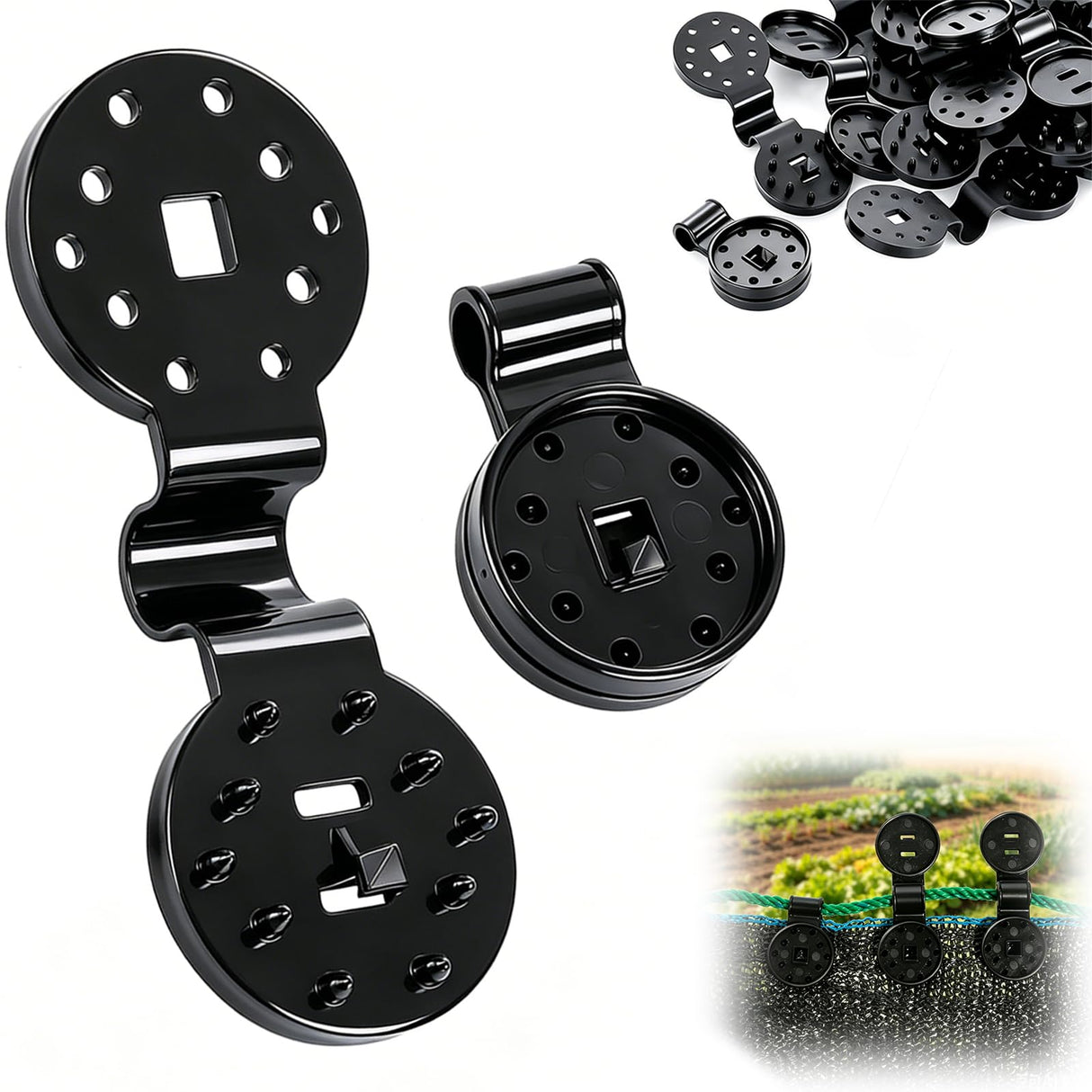 Shade Cloth Clips,2026 New Heavy Duty Round Plastic Lock Grip,Upgrade Windproof Fix Clamps,for Gardening,Greenhouse,Sun Shade Net,Anti Bird Netting Awning Tarp (50Pcs)