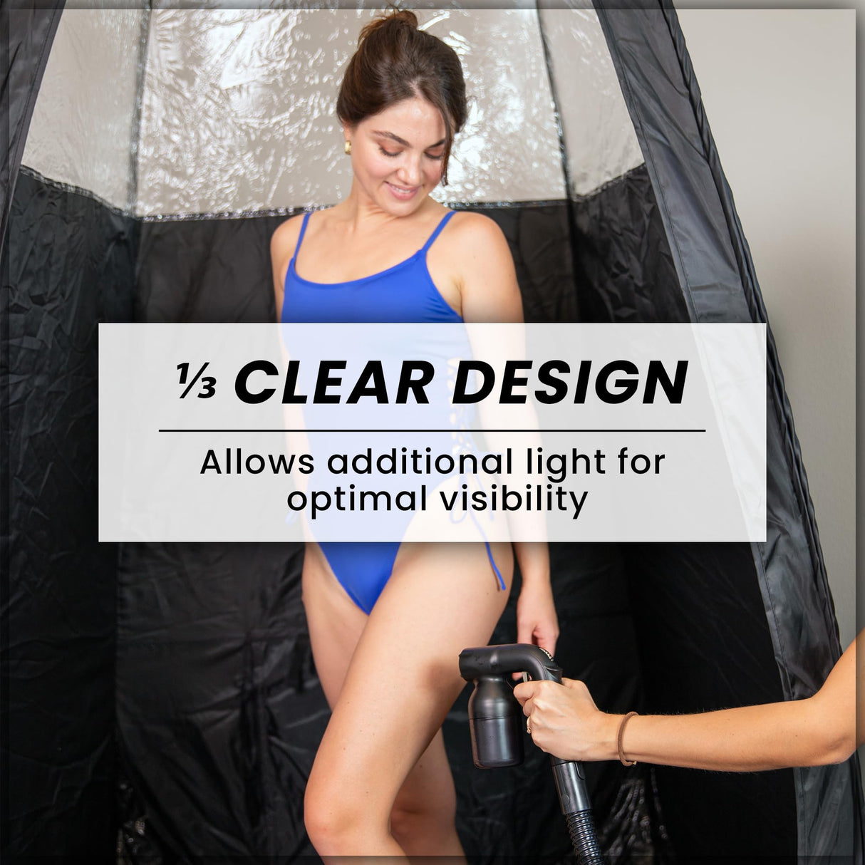 KOBBTAN Large Deluxe Spray Tan Tent Pop Up Portable Tanning Booth with Clear Window & Extraction Fan Opening Easy Clean for Home & Salon