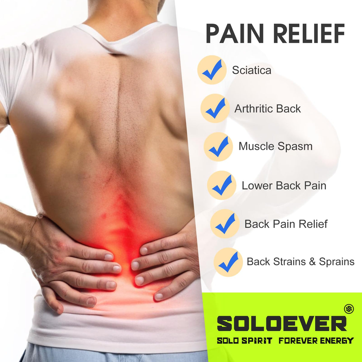 SOLOEVER Copper Back Braces for Lower Back Pain, Breathable Lumbar Support Belt for Men and Women, Lower Back Brace for Herniated Disc, Sciatica, Scoliosis, Heavy Lifting (Black, X-Large)