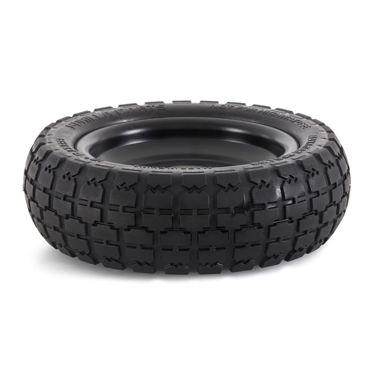Gorilla Carts 4- Pack 10 Inch No-Flat Replacement Wheels, Heavy Duty Solid Tire - Airless Polyurethane Tires w/ 2.16” Hub, 5/8” Bore for Lawn & Garden Utility Cart and Hand Truck