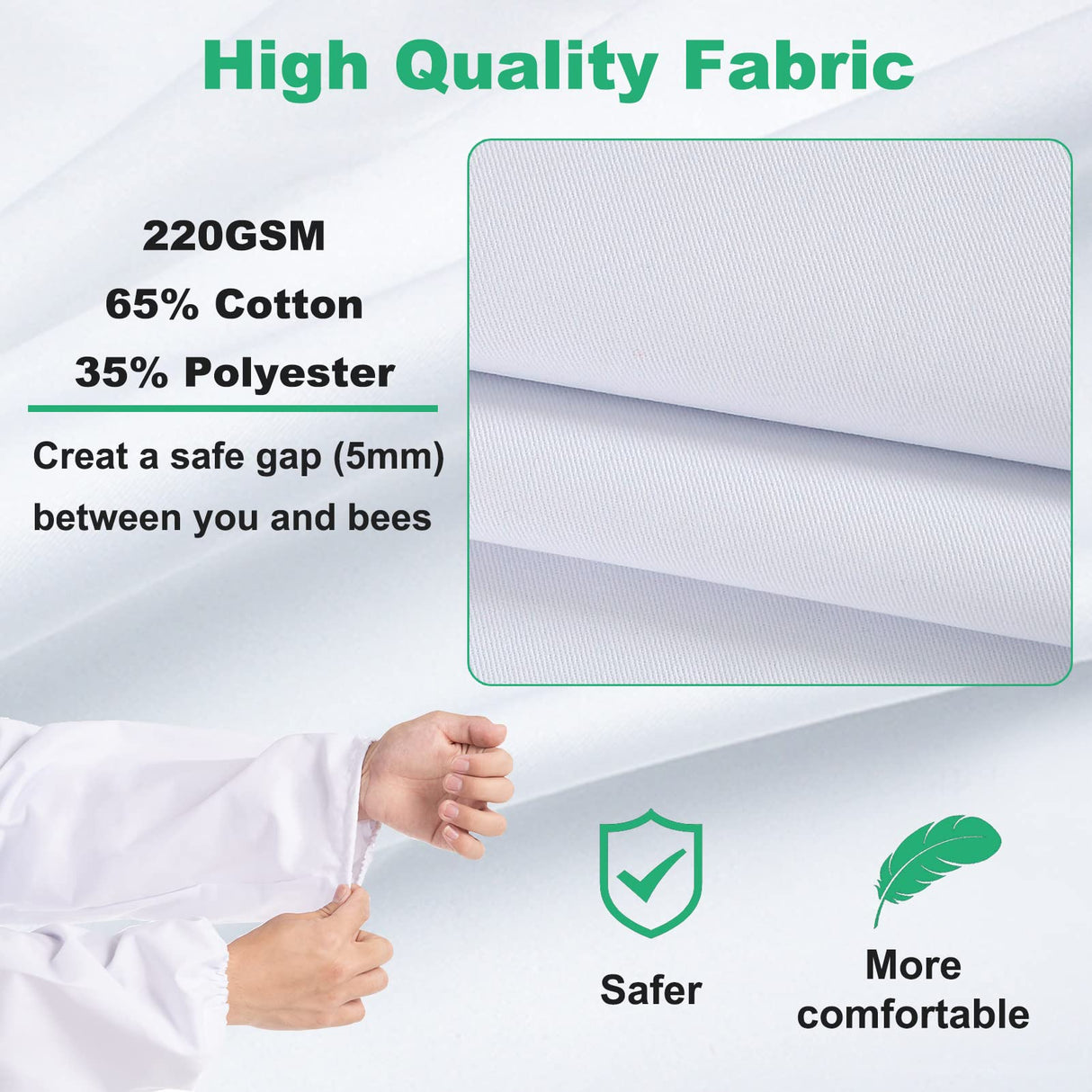 LONGADS Professional Bee Suit for Men Women, Beekeeping Suit Beekeeper Suit with Glove &Ventilated Hood, Multi-Size Bee Outfit for Backyard and Bee Keeper for Bee Keeper Catcher Christmas Costume