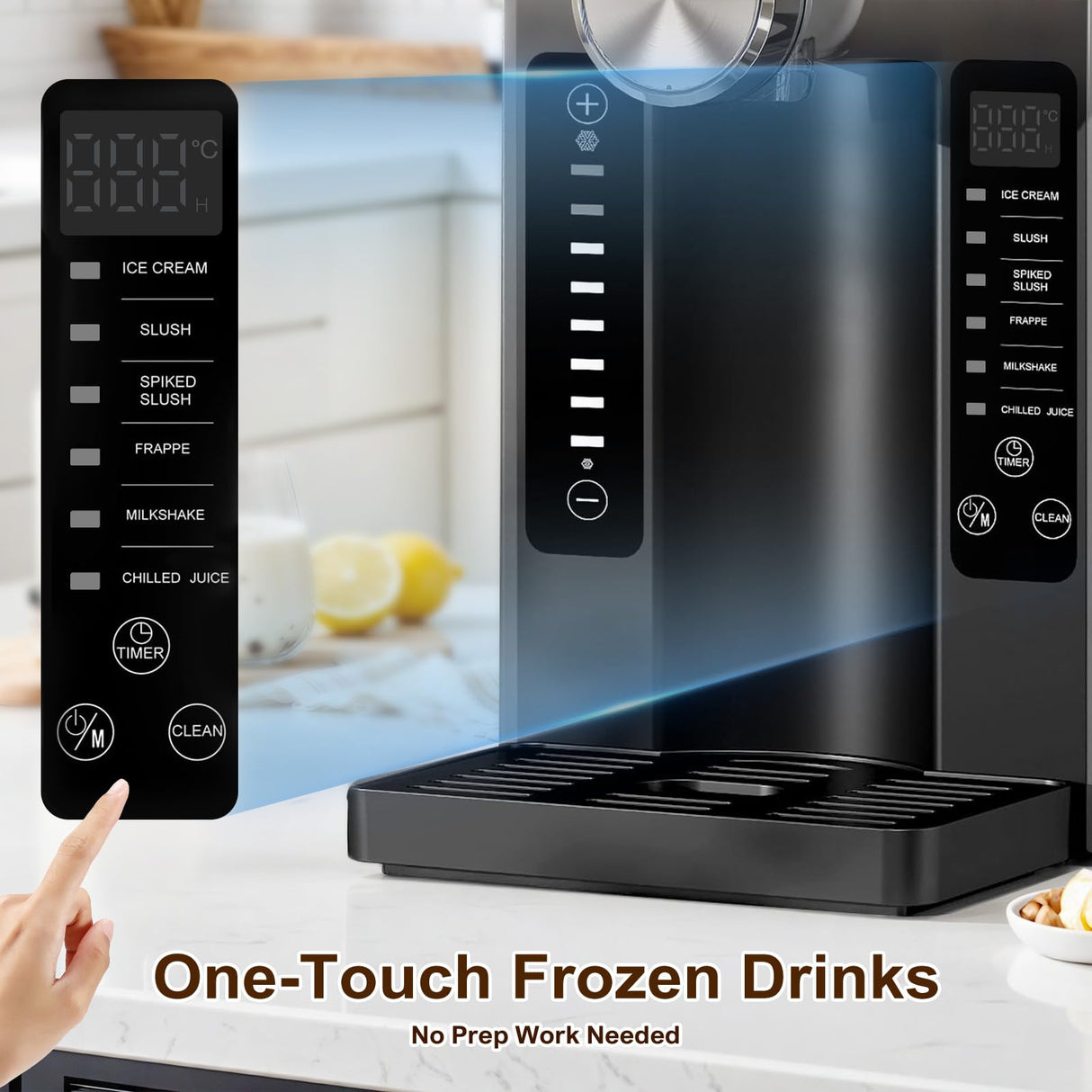 Danrelax Slushie Machine, 88 Oz Slushy for Home, LED Display, Auto-Clean, No Ice Needed, 6 Preset Programs, Frozen Drink Maker for Margaritas, Smoothies, Frappés, Milkshakes & Juices, Quiet Operation
