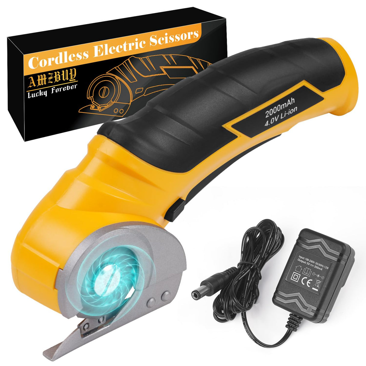 Cardboard Cutter Electric Box Cutter, Stocking Stuffers for Men Gifts Christmas Tools 4V Cordless Electric Scissors Rotary Blade for Cardboard Recycling Rechargeable DIY Cutting Carpet Leather Plastic