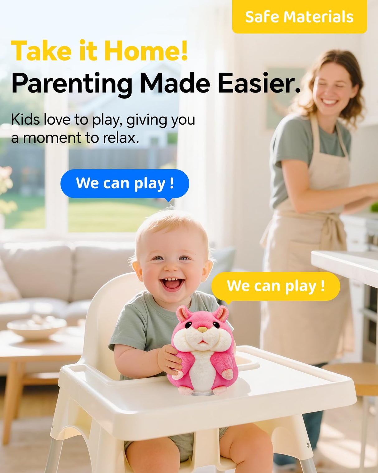 TWORIVER Talking Hamster Repeats What You Say,2025 Top Christmas Funny Gifts,Toddler Toys for Ages 2-4 5-7 8-13 Girls Pink Stocking+Stuffers Kids Interactive Dolls,a Most Popular Stuffed Animal Plush