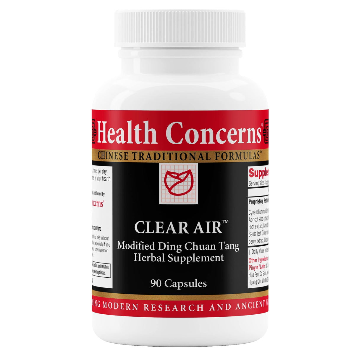 Health Concerns Clear Air - Lung Health & Respiratory Support Supplement - Marshmallow, Apricot, Bitter Orange, Garlic, Skullcap & More - Increases Oxygen Capacity & Reduces Mucus - 90 Capsules