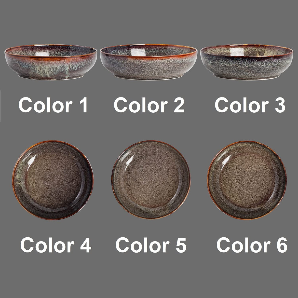KYBSCZ 30oz Ceramic bowls set of 4-8" serving bowls for Kitchen,Pasta,Salad-Dishwasher & Microwave Safe Perfect for Housewarming, Thanksgiving, Christmas-Caramel Brown