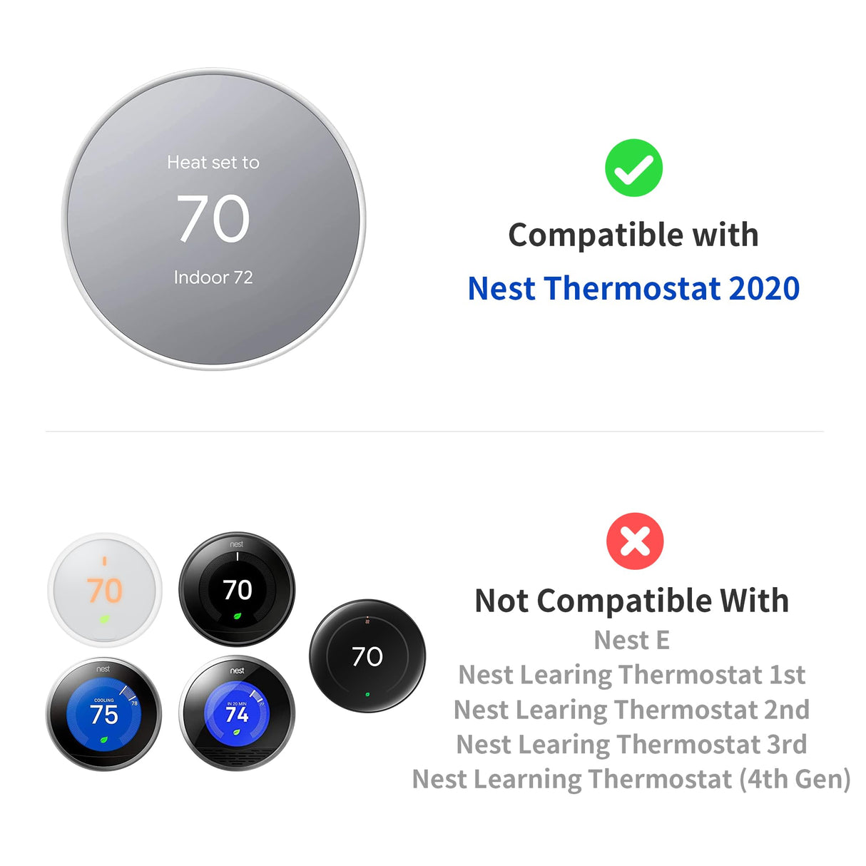 Petrichor Nest Thermostat Wall Plate - Compatible With Google Nest 2020 - Trim Kit, Cover Accessory for Easy Installation - Charcoal