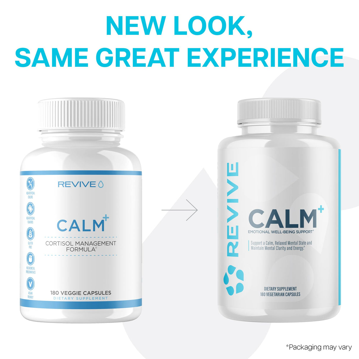 Revive MD Calm, Emotional Well-Being Support Supplement - Stress Management for Men & Women - Mood Enhancement Supplement Promotes Relaxation with L-Theanine, GABA & 5-HTP - 180 Capsules