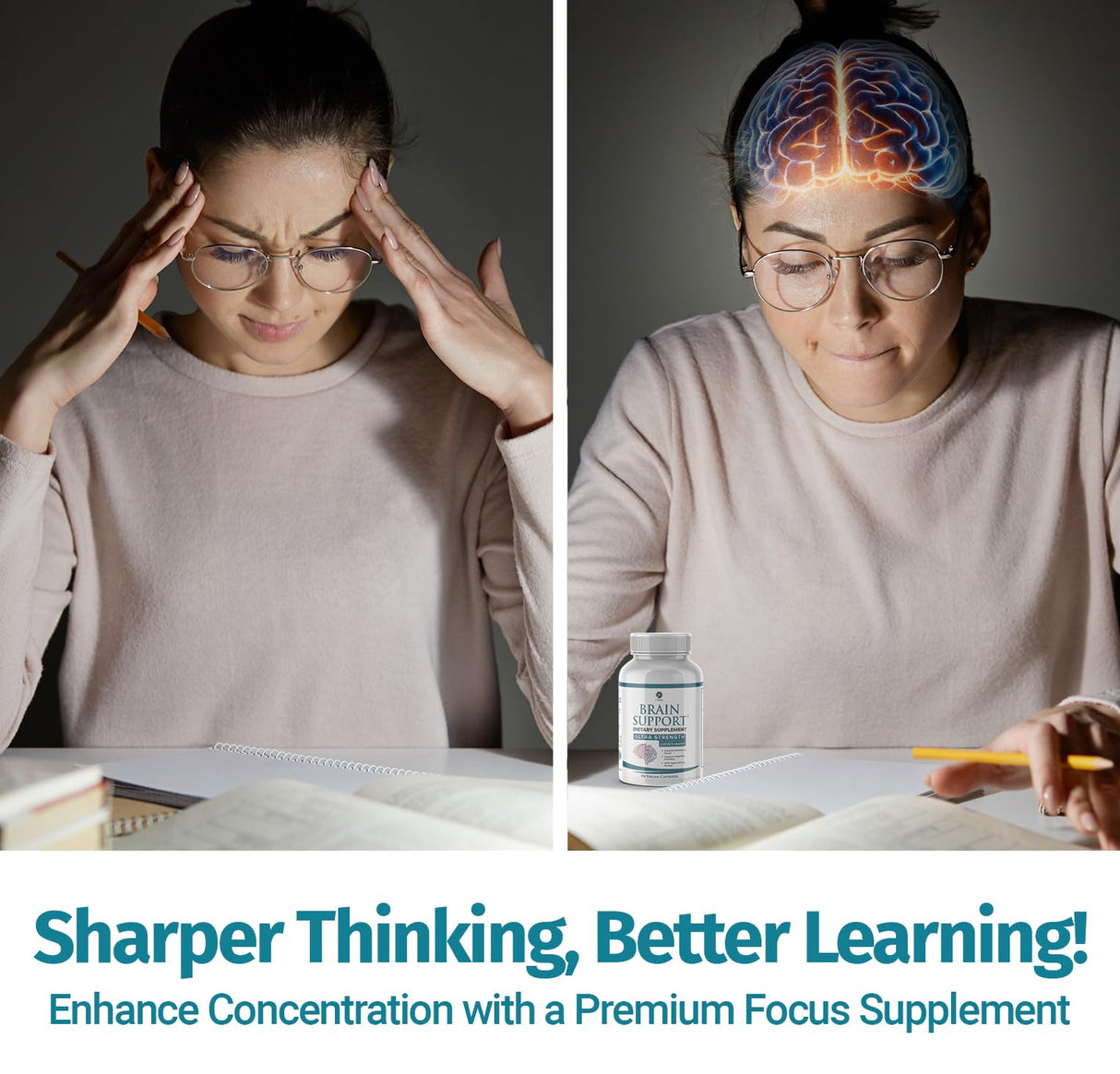 1 Body Brain Supplement – Nootropic Brain Booster with Alpha GPC, Ginkgo & Bacopa – 90 Vegan Capsules – Memory Supplement for Brain Support, Focus Pills, Brain Fog Supplements for Women and Seniors