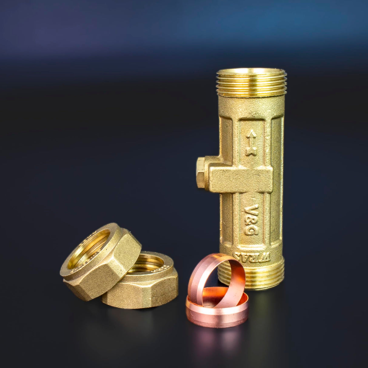 Kudos-Trading - 22mm DZR Double Check Valve WRAS Approved Compression Fitting Non Return Valve One Way Issolation Valves