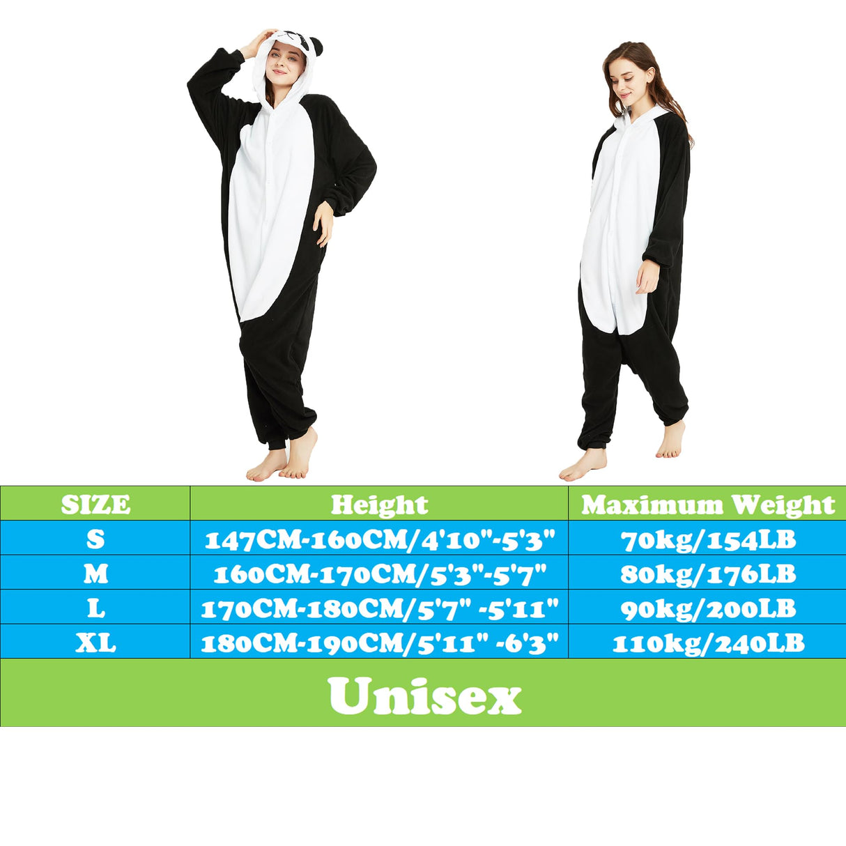 III HHONS Onesie Teen Animal Panda Pajamas Adult Funny Onesies For Halloween Christmas Party Costume Women/Men