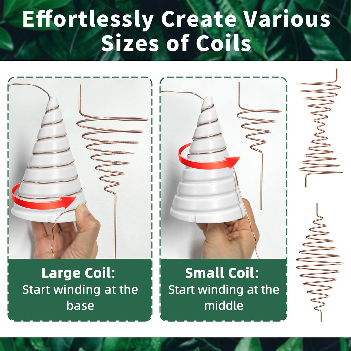 NAMTSO Electroculture Copper Wire for Gardening Tools - Exclusive Extra Large Spiral Antenna Cone, 32.8 FT Pure 16 Gauge Copper Wire for Plants Growth, 4 Pack Extendable Plant Stakes Max Length 24"