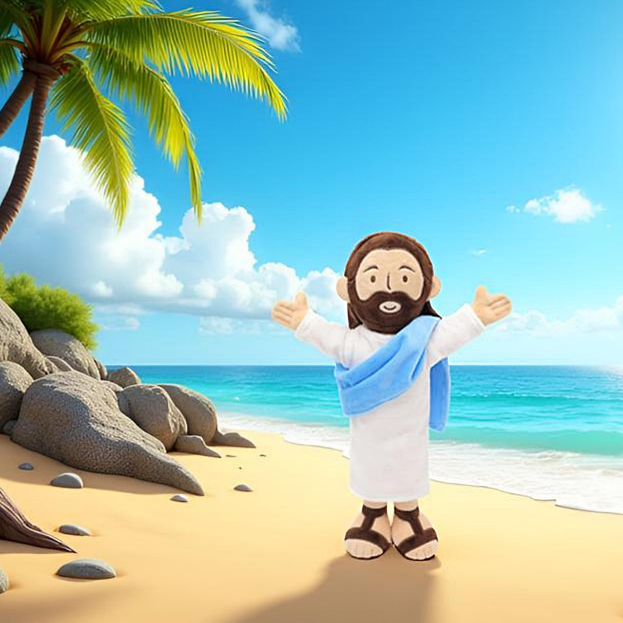 Yelakey 13" Jesus Plush, Jesus Stuffed Doll Plushie for Easter Christmas Church (Brown)