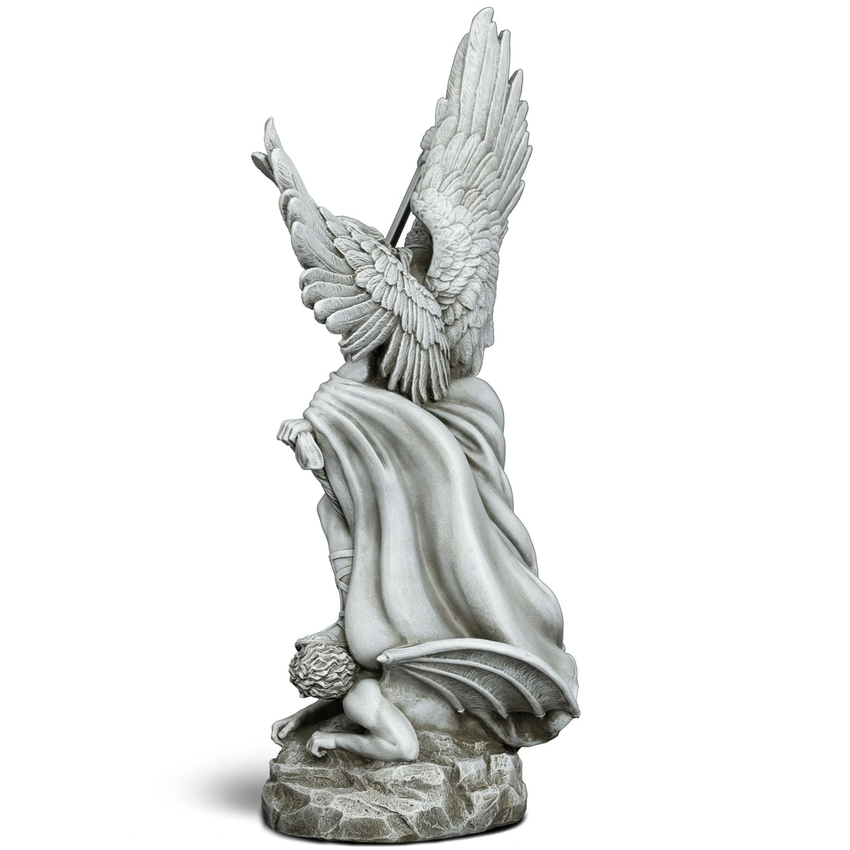 DevotedWalls 20.5" Large Saint Michael Statue Outdoor,Michael the Archangel Slaying Satan,Large Garden Religious Sculpture,San Miguel Arcangel Defender for Porch,Patio or Church Entryway