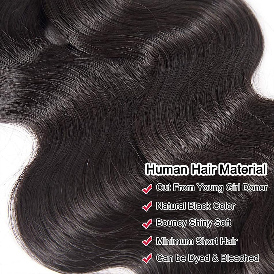 12A Body Wave Bundles Human Hair 20 22 24 inch Human Hair Bundles 100% Unprocessed Brazilian Virgin 3 bundles Body Wave Bundles for Woman Natural Color(20 22 24inch)