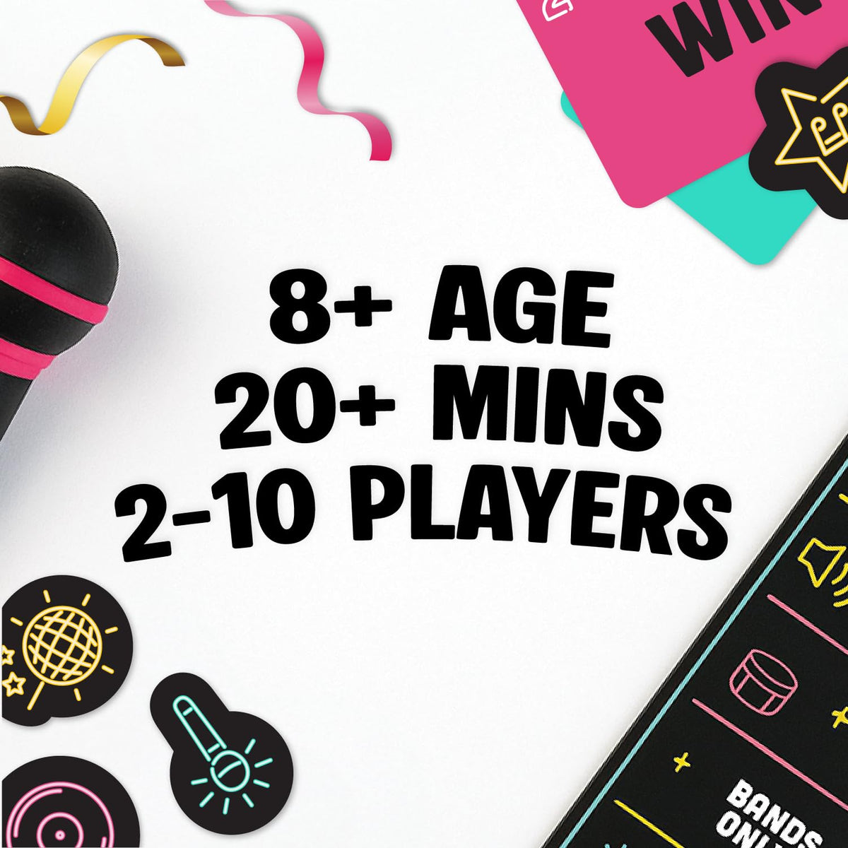 Grab The Mic - Award Winning Karaoke Party Game for Bad Singers w Foam Mic