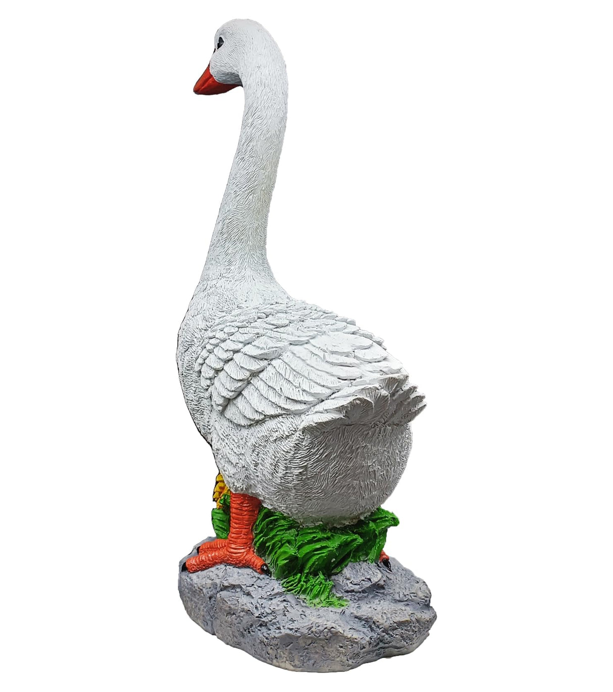 Clerodendrum Joyful Porch Goose Statue Cygnus, Classic, Detailed, Big Resin Garden Lawn Yard Décor, Sculpture, 20 inches High Figurine, Duck, Indoor and Outdoor, by GGTown TM