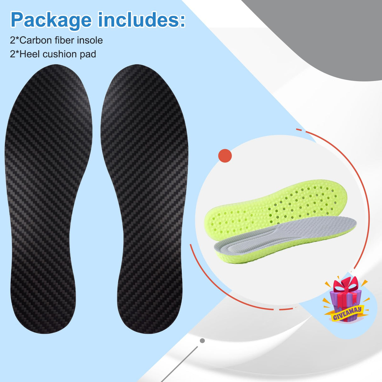 1 Pair Carbon Fiber Insole for Men Women Rigid Carbon Fiber Shoe Insert Carbon Fiber Foot Plate for Hallux Rigidus Limitus, Turf Toe,Morton's Toe (11.85” / 300mm - Men's 12.5 / Women's Size 13.5)