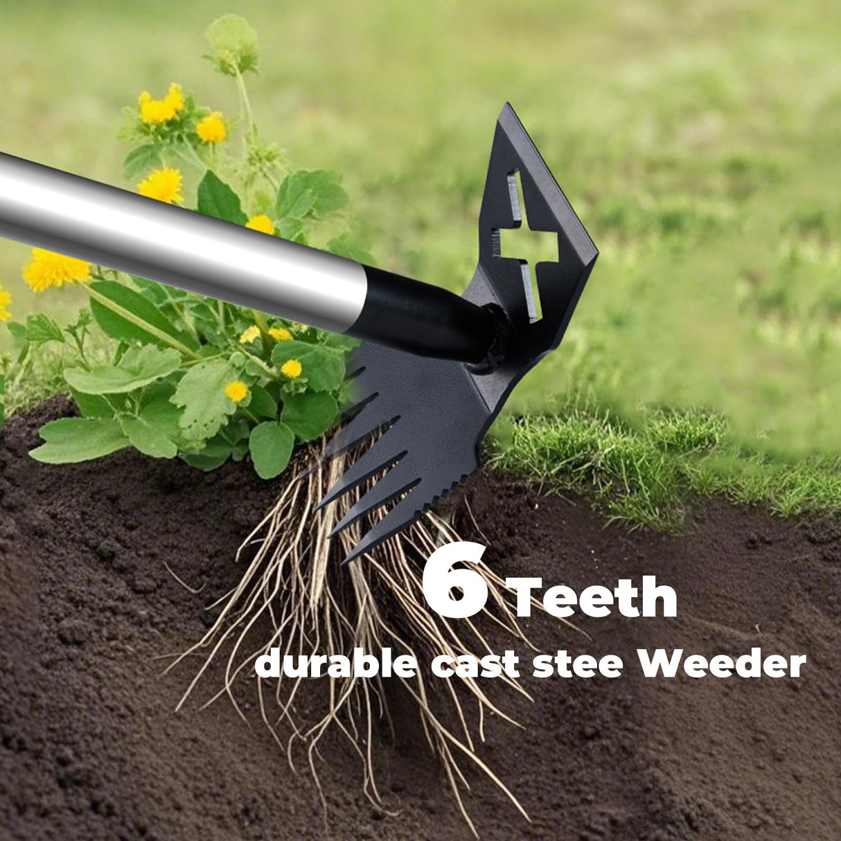 LAWFYMORI Weed Puller Tool with Long Handle, 60" Garden Weeding Tool