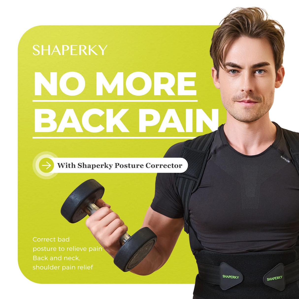 SHAPERKY Posture Corrector for Back Support: Relief Shoulder Lumbar Upper Lower Pain for Hunchback Scoliosis - Adjustable Back Brace for Women & Men (Large/X-Large)