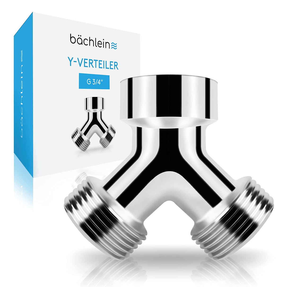 Bächlein garden hose splitter (2 way hose splitter chrome)