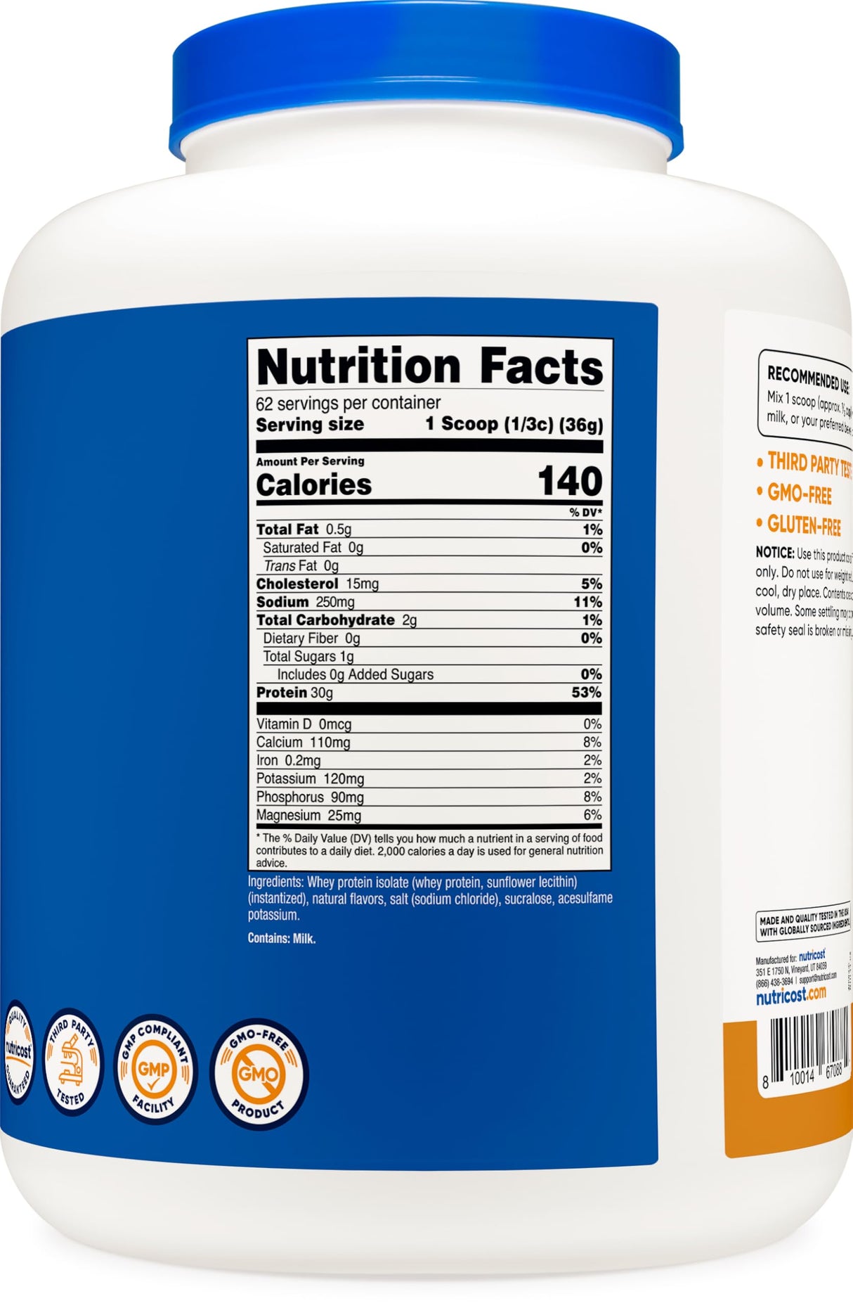 Nutricost Whey Protein Isolate (Salted Caramel, 5LBS)