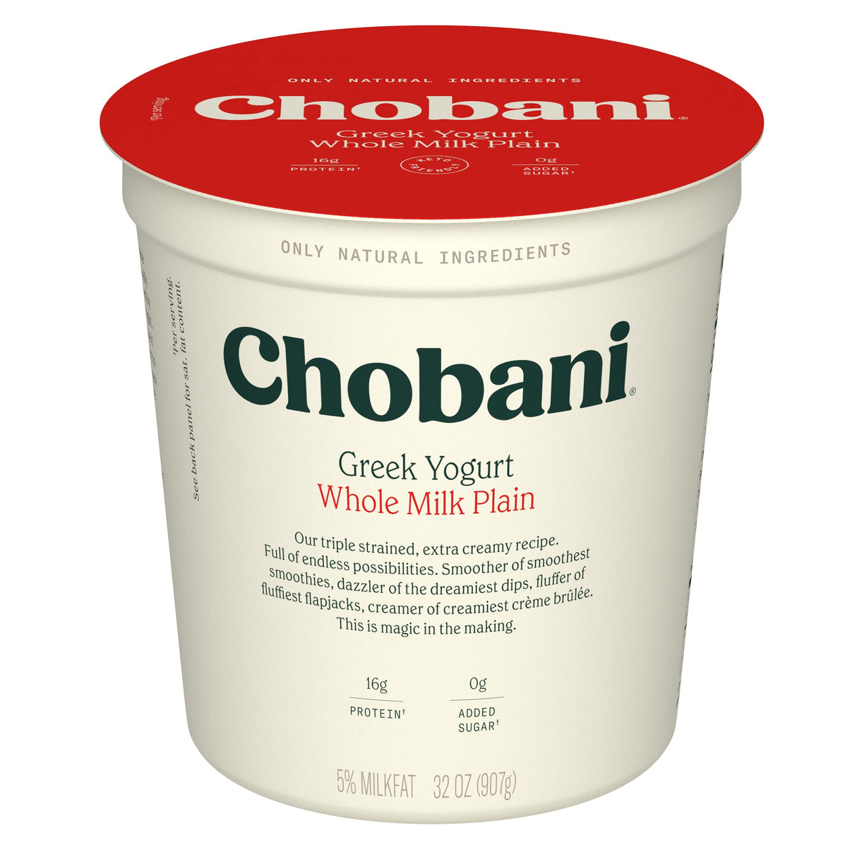 Chobani® Whole Milk Plain Greek Yogurt 32oz