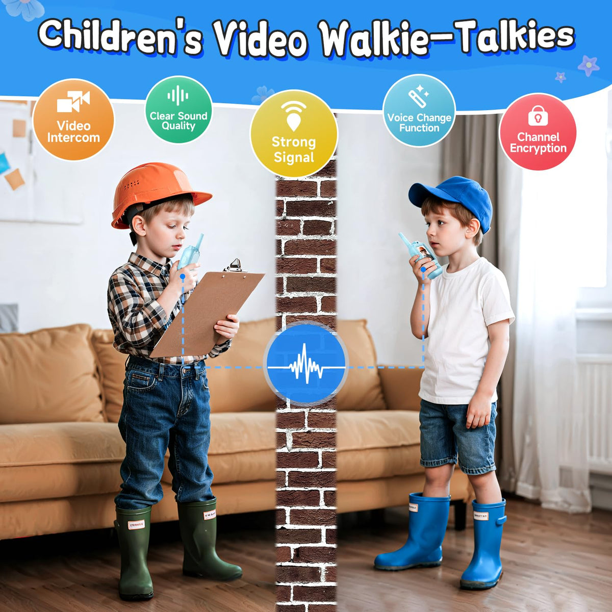 Video Walkie Talkies for Kids, 2 Pack Kids Two Way Radio Toy Walkie Talkies