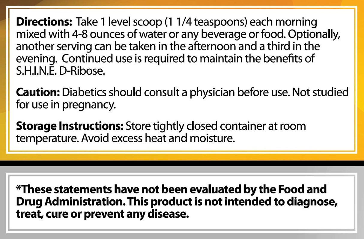 S.H.I.N.E.® D-Ribose with Bioenergy Ribose® 9.9 oz (280 g)