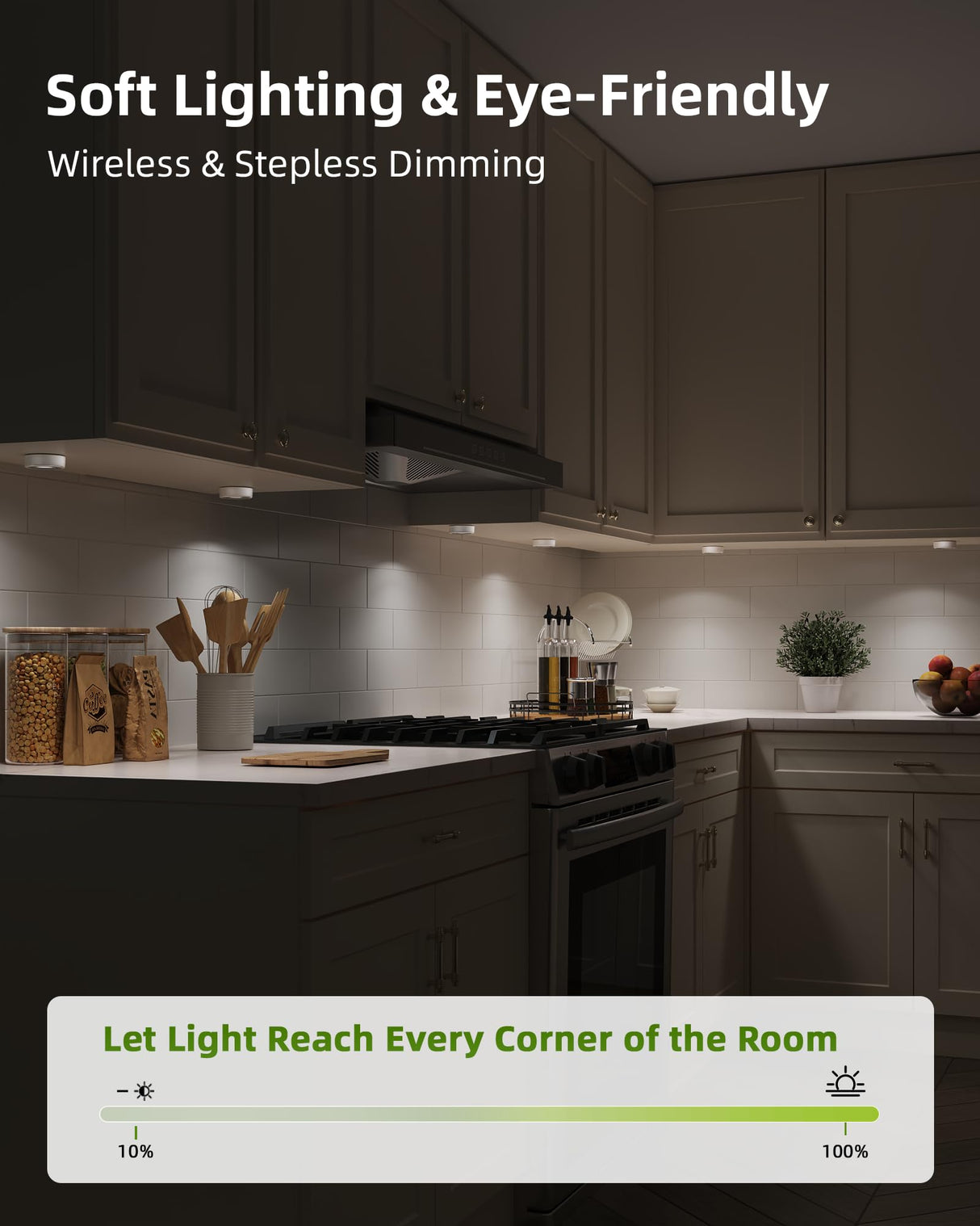 EZVALO LED Puck Lights, Rechargeable Stick On Tap Lights, Wireless Closet Light, 3 Color Temps, Under Cabinet Lights, 2.95'' Mini Touch Light, Ideal for Kitchen,Closet,Pantry,Shelves,Camper(6 Pack)