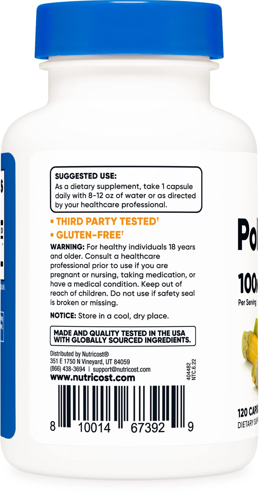 Nutricost Policosanol 100mg, 120 Capsules - Gluten Free, Non-GMO, and Vegetarian Friendly