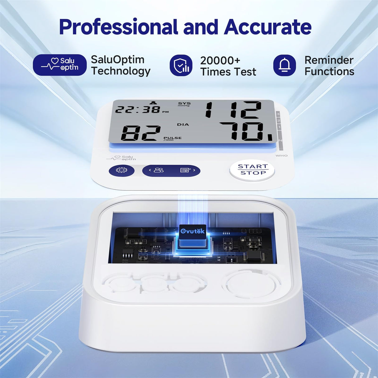 Blood Pressure Monitors for Home Use Upper Arm FSA HSA Eligible, 8.7"-16.5" BP Cuff with 245 Sets for 3 Users, Large Display Automatic Digital Blood Pressure Machine with Batteries