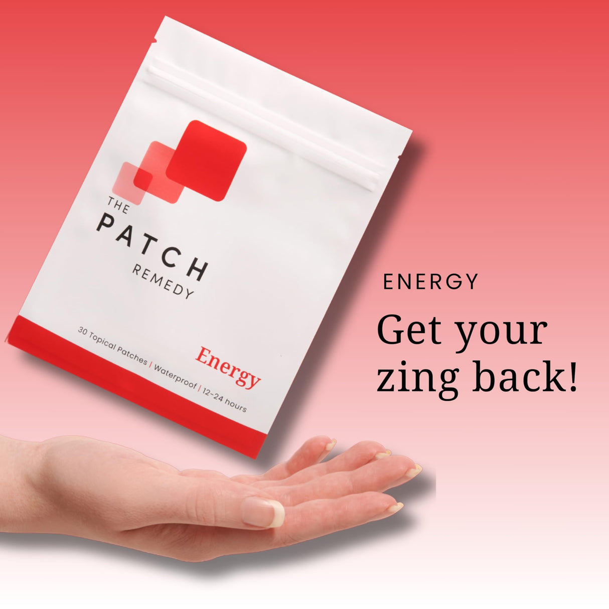 The Patch Remedy Energy Patch | Guarana, Taurine, Glucuronolactone, Green Tea, B Vitamins | 30 Patches