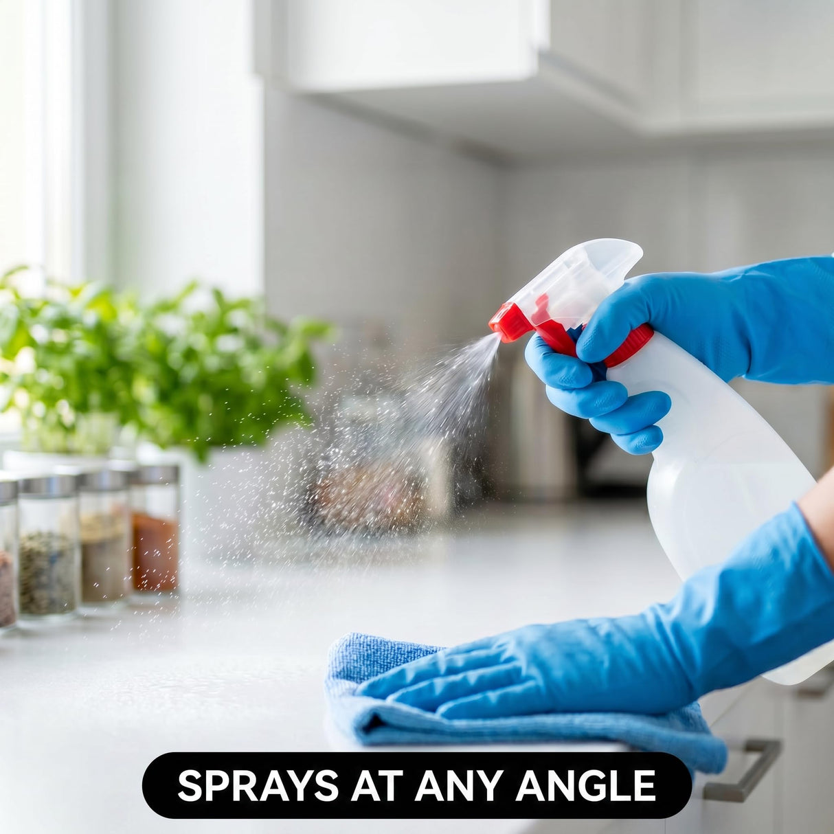 Flexible 360° Spray Bottle Adapter with Weighted Tube, Universal Fit Sprayer Nozzle Replacement for Upside Down Spraying, Flexible Dip Tube Attachments for Car Detailing & Cleaning (5 Pack)