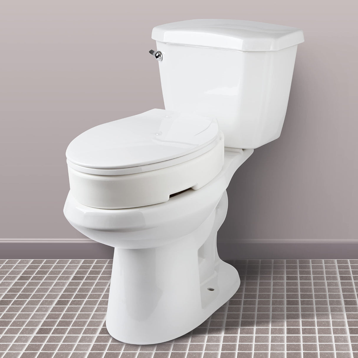Carex Elongated Hinged Toilet Seat Riser, Adds 3.5 Inches of Height to Toilet, 300 Pound Weight Capacity, Raised Toilet Seat