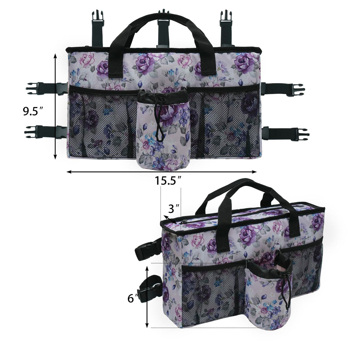 Compact Walker Bag with Pockets, Adjustable Strap, Easy Access Walker Storage Solution