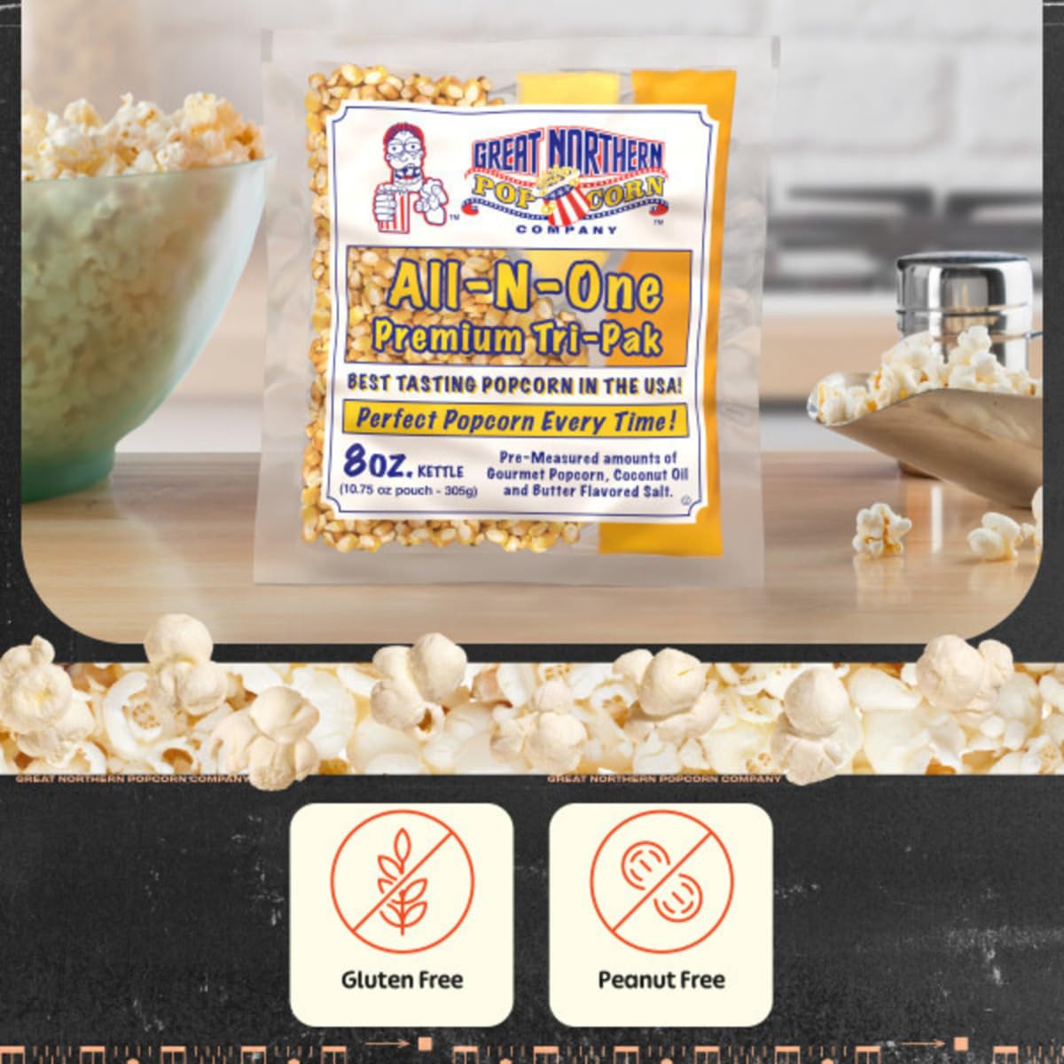 Great Northern Popcorn 8oz Popcorn Machine Popcorn Packets, 24 Case