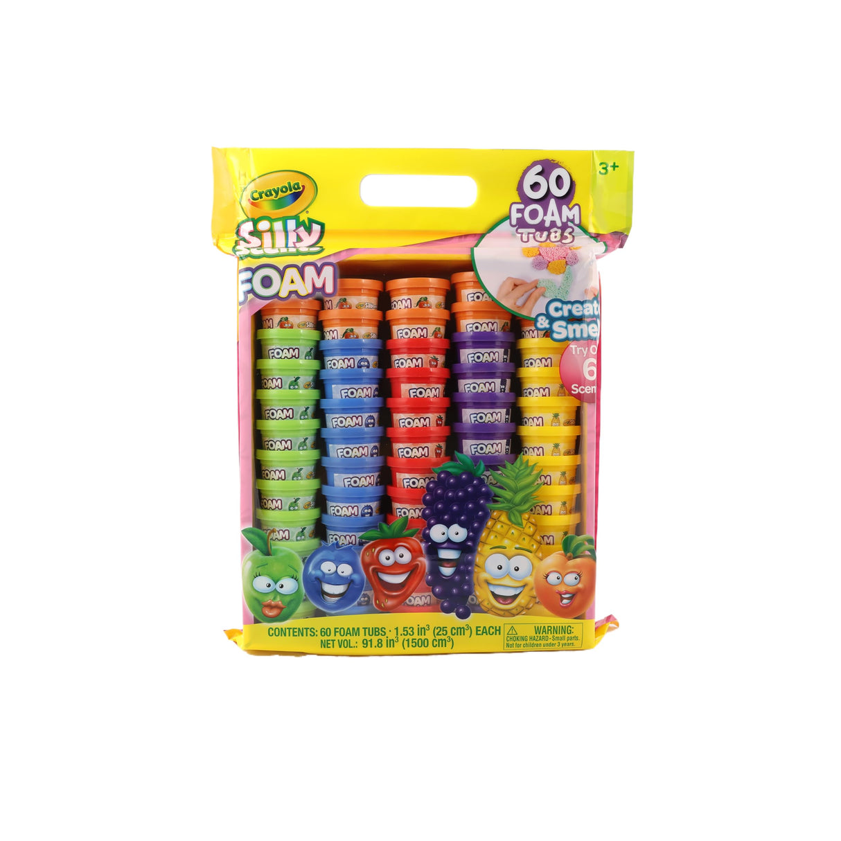 Crayola Silly Scents Foam Tubs - 60 x 1oz Play Foam for Kids, Fidget Toys & Christmas Gifts - Non-Toxic, Scented, & Colorful Kids Toys - Perfect for Arts & Crafts, Goody Bags, & Stocking Stuffers