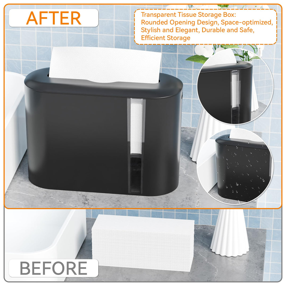 Yieach Touchless Paper Towel Dispenser for Countertop,Home,Bathroom and Kitchen,Black Commercial Multifold Paper Towel Dispenser for Z-fold,Folded,Trifold,Napkin,C fold,Tri Fold Hand Towels Holder