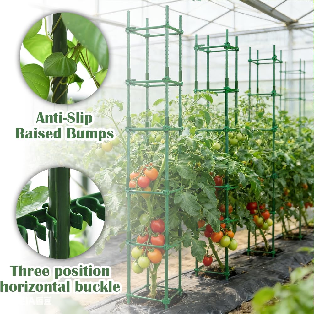 Orgrimmar 4 Pack Tomato Trellis & Cages, Plant Support Stakes for Outdoor Vertical Garden, Climbing Plants, Vegetables, Tomatoes, Cucumbers