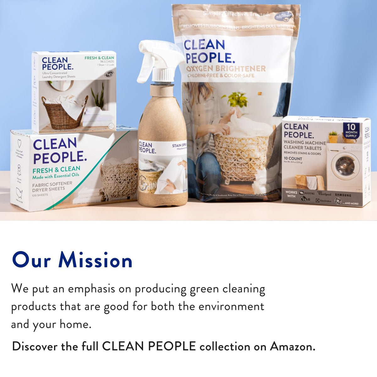 The Clean People Liquid Laundry Detergent - Recyclable Packaging, Stain Fighting - Ultra Concentrated, Laundry Soap - Fresh Scent, 50 fl oz
