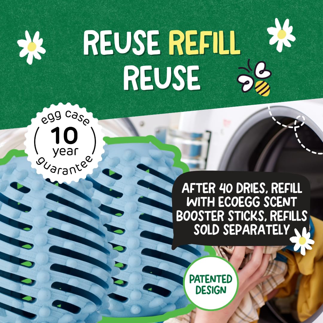 Ecoegg EEDE40FL Fresh Linen Scent Dryer Ball Solid 2 pk, 40, 2 Piece