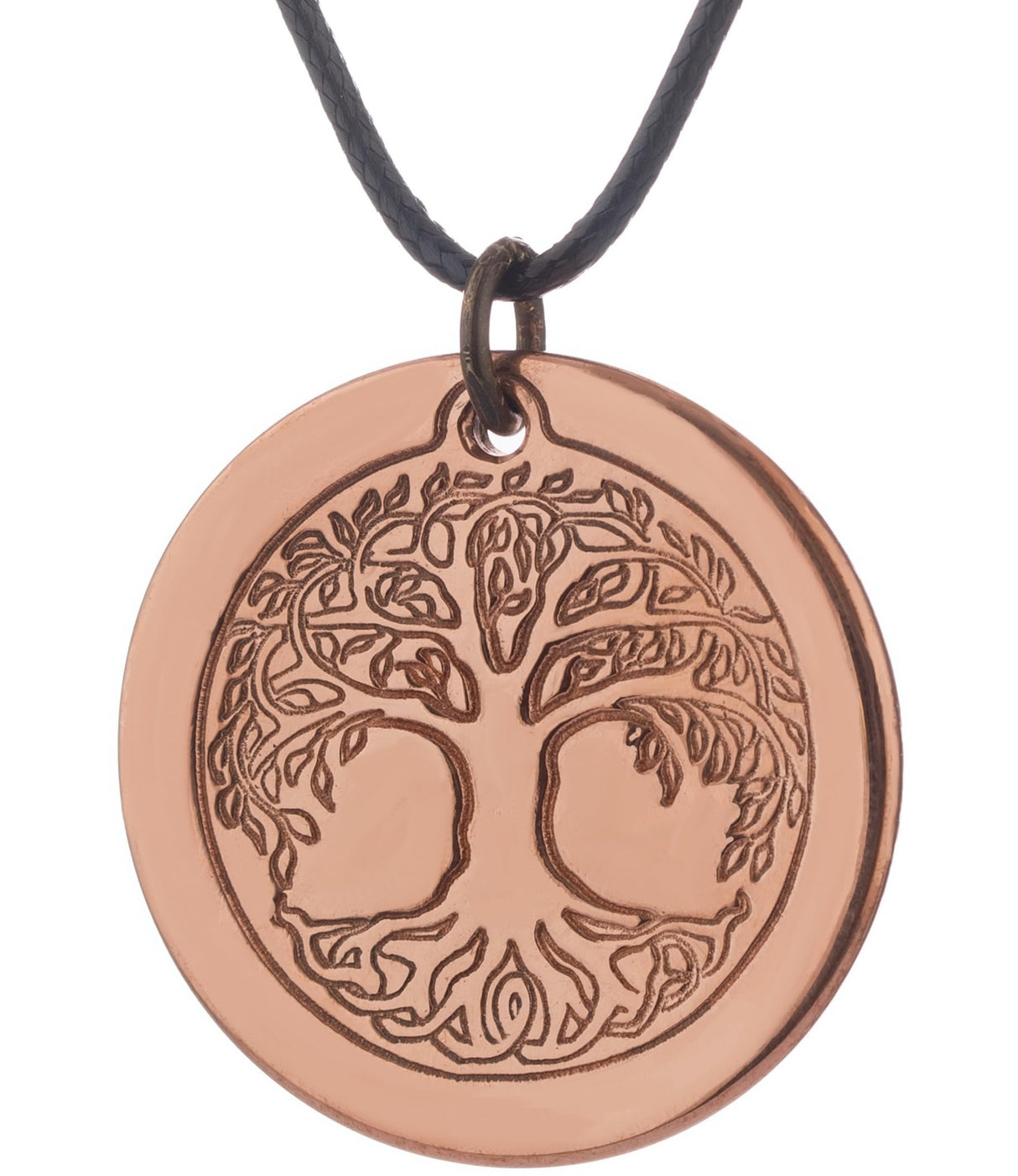 DEMMEX Pure Copper Tree of Life Pendant Necklace for Men and Women, 2.5mm Thick, 1.5 Inches Diameter, Uncoated, Handmade in Turkey - Polish with Salt-Lemon Mix (Copper)