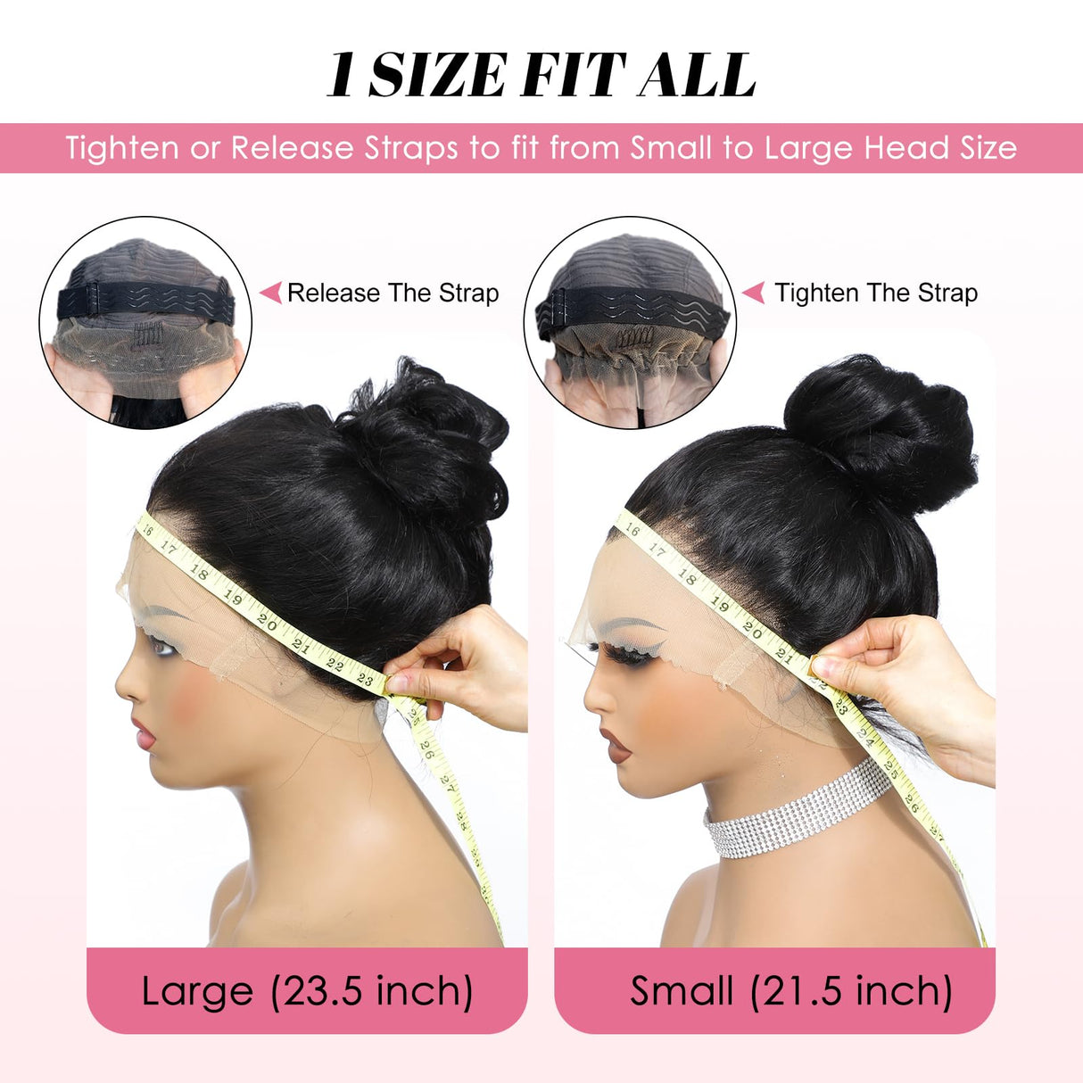 Hidden Strap Drawstring Wig 360 Lace Front Wigs Human Hair Pre Plucked, 200 Density Glueless Body Wave Frontal 360 Human Hair Full Lace Human Hair Wigs, HD Lace Front Wigs16 Inch