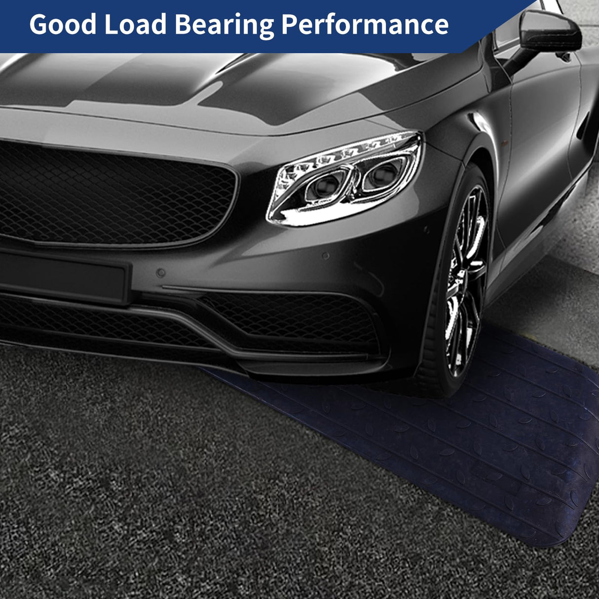 4 Inch Rise Threshold Ramp Anti-Slip Wheelchair Ramp Rubber Curb Ramp for Home Doorways 3 Feet Long 5500lbs Load Capacity(Anti-Slip Design)