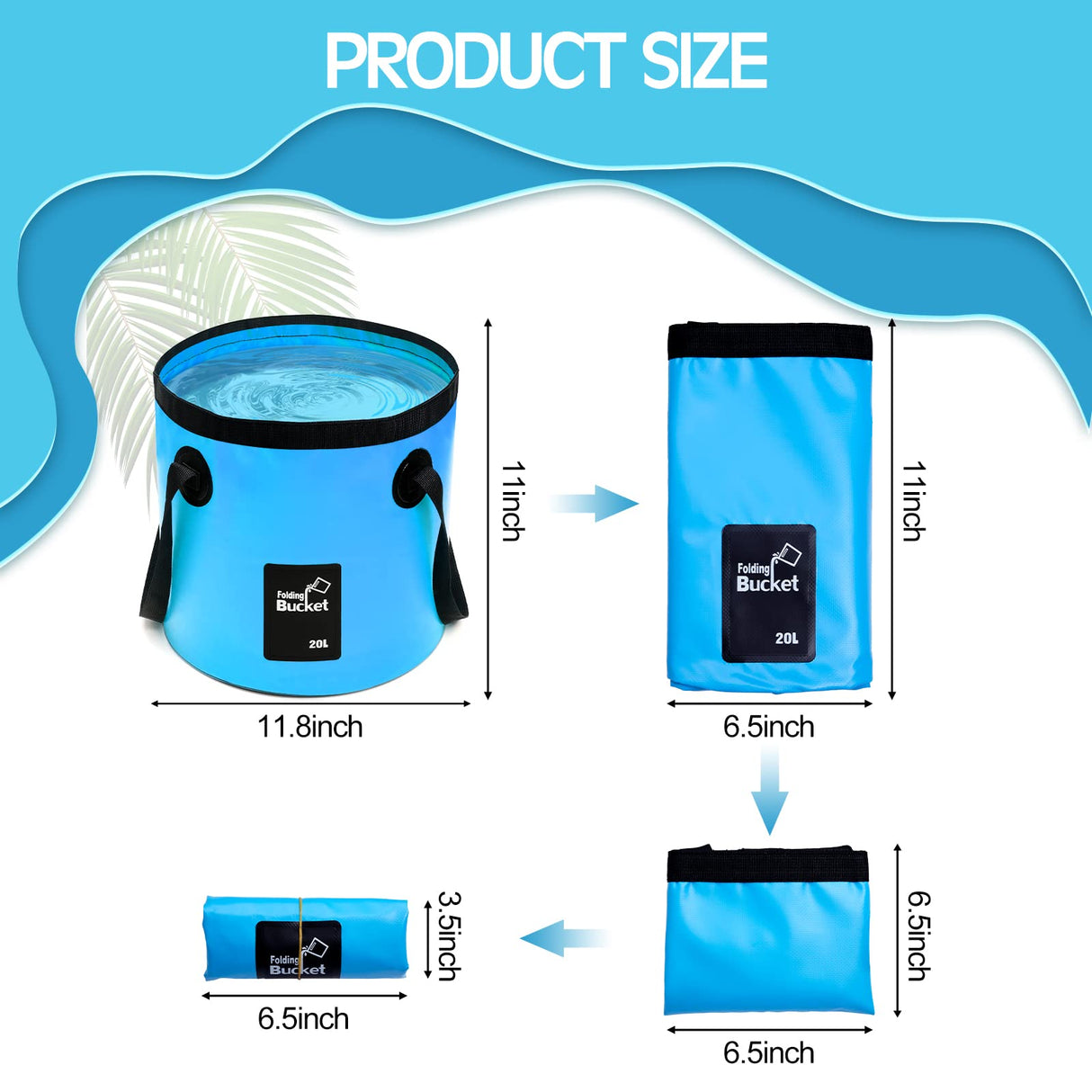 Tessco for you 3 Pcs 5 Gallon Bucket Collapsible Foldable Bucket with Handle for Beach Camping Fishing to Hold Water Folding Container Carry Bag Portable Fold up Lightweight(Orange)