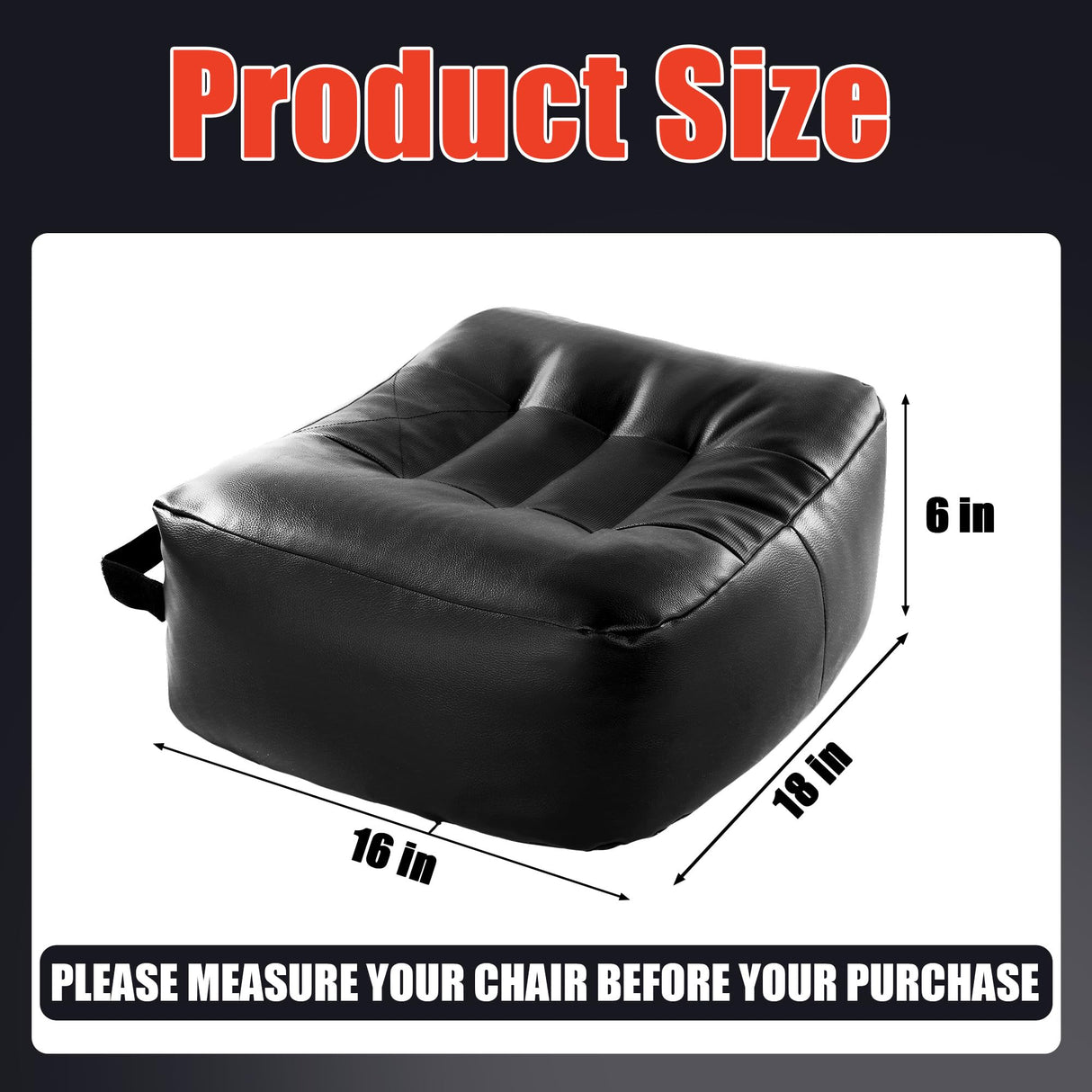 HOMBYS Extra Thick Chair Cushions for Office,6 in Breathable Adult Booster Seat for Car,Waterproof Car Seat Cushion to Raise Seat Height,PU Leather Desk Chair Cushion for Long Sitting