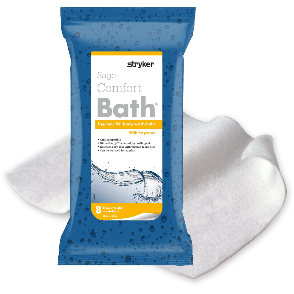 Comfort Bath® Cleansing Washcloths - 44 Packages, 352 Cloths - No Rinse Bathing Wipes, Ultra-Soft and Thick Heavyweight Cloth, Light Fragrance