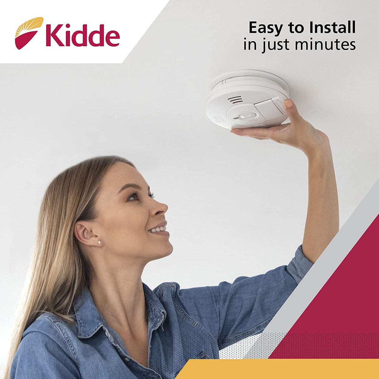 Kidde Smoke & Carbon Monoxide Detector, Hardwired Interconnect, Combination Smoke & CO Alarm with Battery Backup, Voice Alerts, 2 Pack
